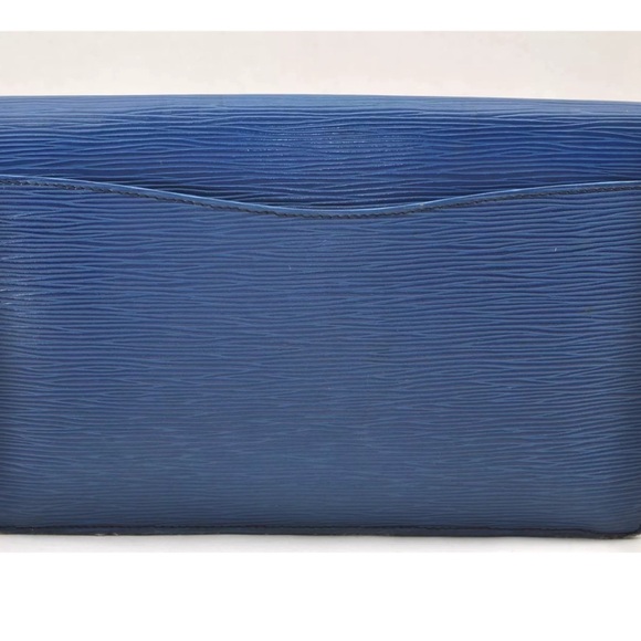 Authentic Louis Vuitton Epi Montaigne 27 Clutch Hand Bag Blue - Picture 4 of 14